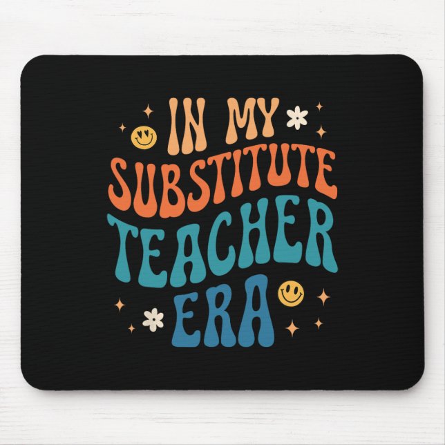 Mousepad Na Minha Era de Professor Substituto Retro Groovy  (Frente)