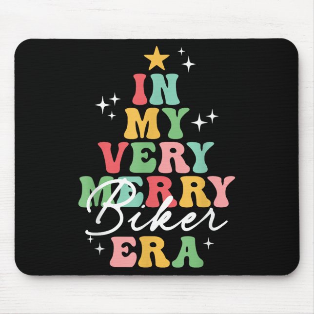 Mousepad Na minha Feliz, Biker Era, Retrô De Natal (Frente)