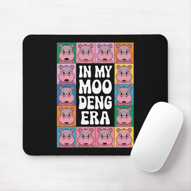 Mousepad Na Minha Moo Deng Era Moo Deng Hippo Lover (Com mouse)