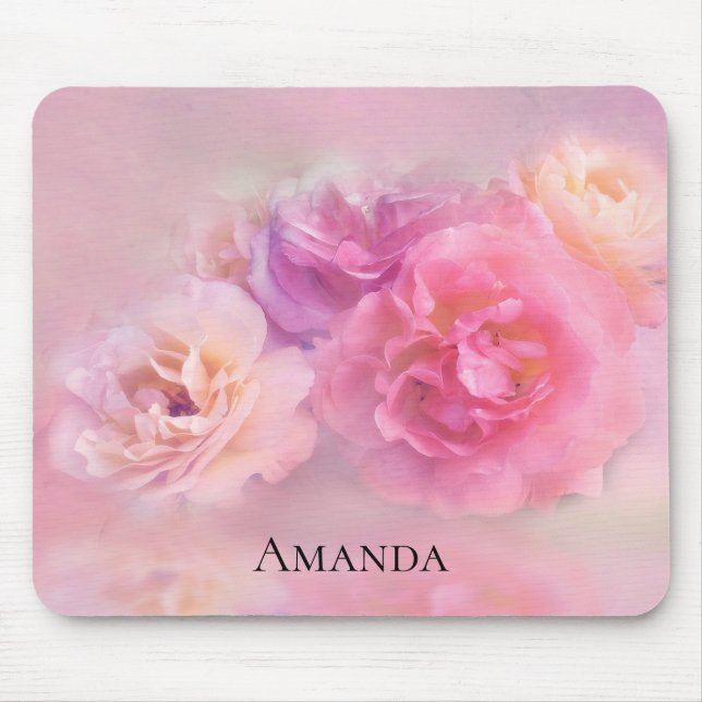 Mousepad Na moda de Cravos Rosa bonito (Frente)