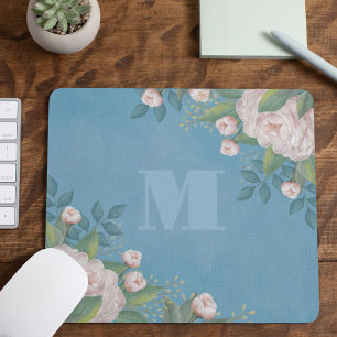 Mousepad Na moda de Rosa de Vintage Floral Elegante de Mono