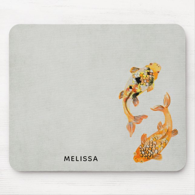 Mousepad Na moda Dourado Peixe Koi (Frente)