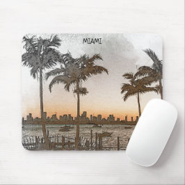 Mousepad Na moda Miami Florida Vintage Skyline