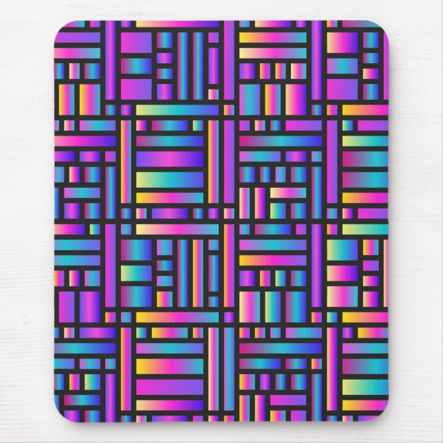 Mousepad Na moda moderno-padrão - moda Geométrica Tartan (Frente)