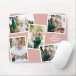 Mousepad Na moda multifamília de fotos moderna decor de cas<br><div class="desc">Na moda moderno,  multifoto-família decor. A cor rosa-rosa feminino pode ser alterada.</div>