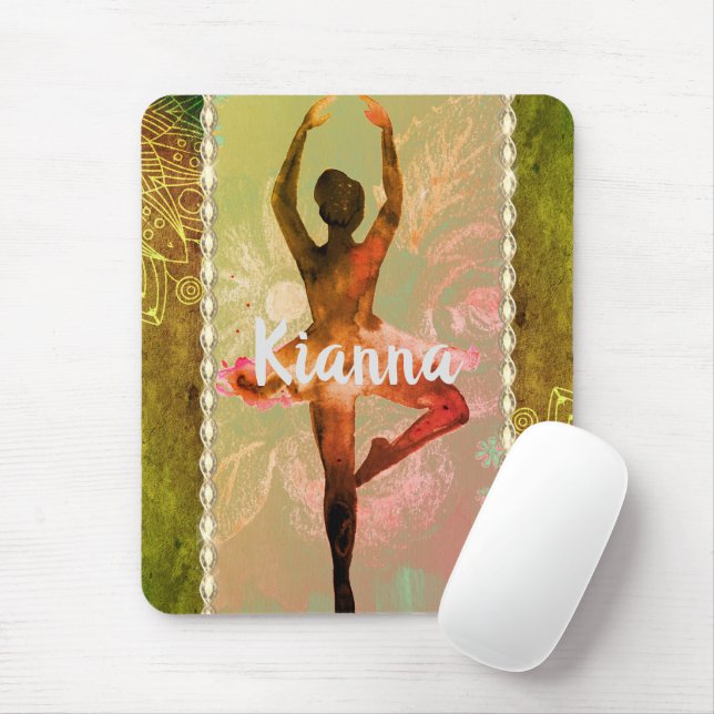 Mousepad Na moda Watercolor Ballerina Personalizada (Com mouse)