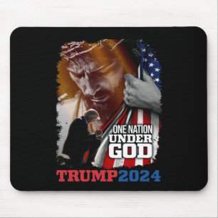 Mousepad Nação Sob Deus Presidente Trump 2024 America Chri