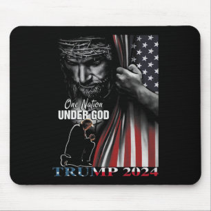 Mousepad Nação Sob Deus Trump 2024 God American Flag 1