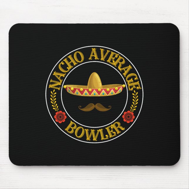 Mousepad Nacho Média Bowler Cinco De Mayo Boliche Mexicano (Frente)