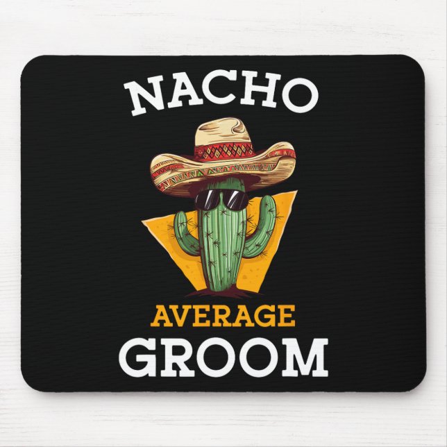Mousepad Nacho Média de Casamento de Groom Divertido Futuro (Frente)