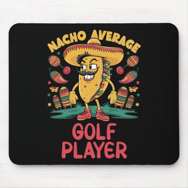 Mousepad Nacho Média do Jogador de Golfe Cinco De Mayo Fu M (Frente)