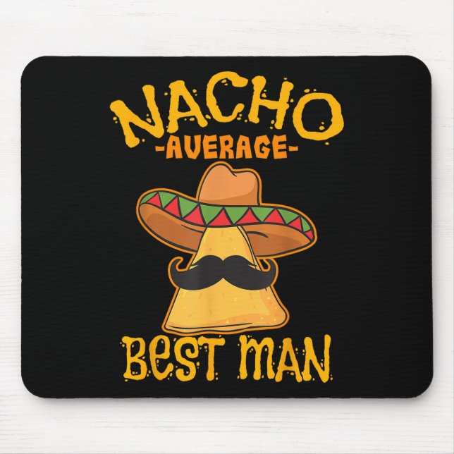Mousepad Nacho Média Melhor Padrinho de casamento Homem Cin (Frente)