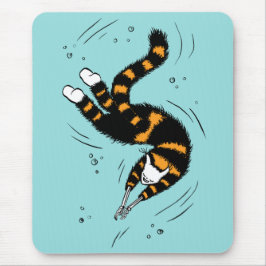Mousepad Nadação de Gótico de Pastel Esqueleto de Gato