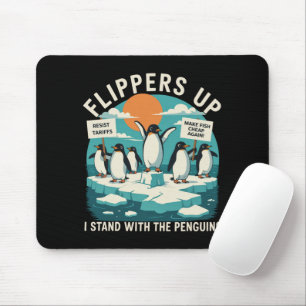 Mousepad Nadadeiras Acima Eu Fico Com Pinguins Engraçado Re