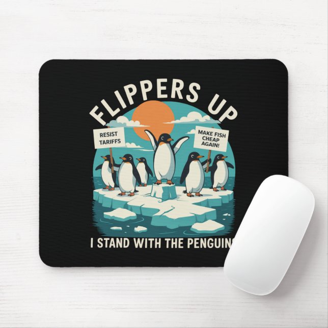 Mousepad Nadadeiras Acima Eu Fico Com Pinguins Engraçado Re (Com mouse)
