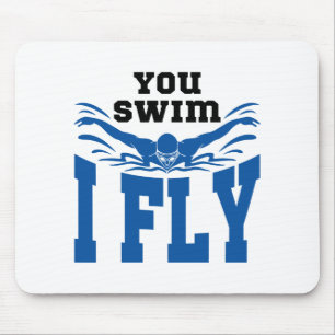 Mousepad Nadar Borboleta Você Natação Eu Voo