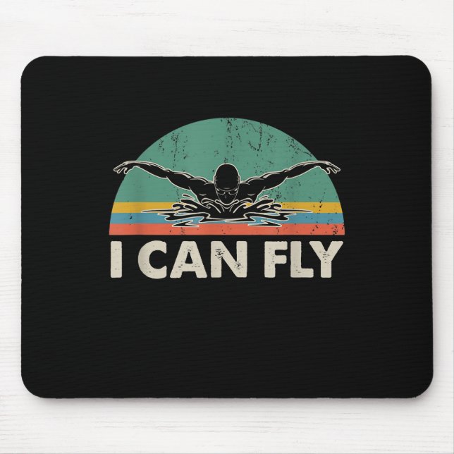 Mousepad Nadar Posso Voar Presentes De Nadação Engraçados (Frente)