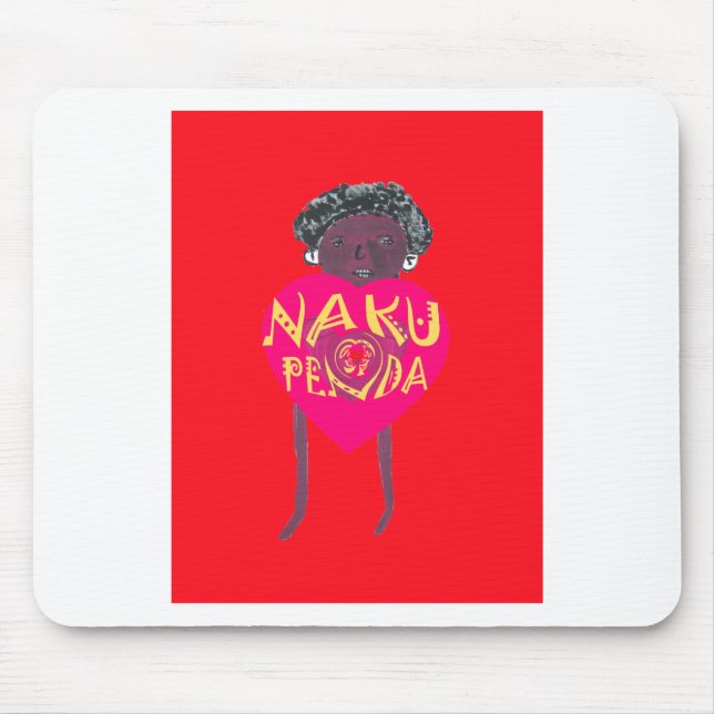 Mousepad Nakupenda Love Art - Swahili Heart Design (Frente)
