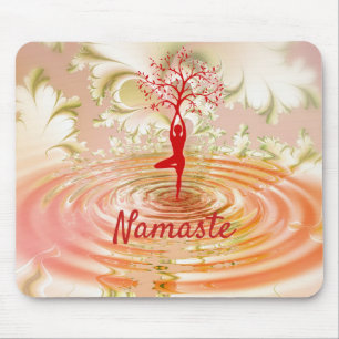 Mousepad Namaste Cotação Yoga Árvore da Vida Zen