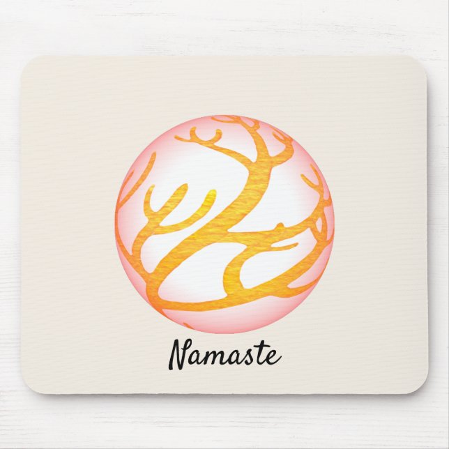 Mousepad Namaste do Design Oriental do 3D (Frente)