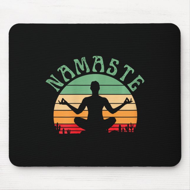 Mousepad Namaste Rabbit With Mandala Funny Yoga Meditation  (Frente)