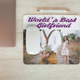 Mousepad Namorada com foto de script roxo