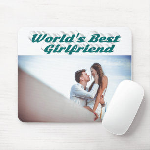 Mousepad Namorada com foto de tipografia verde