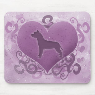 Mousepad Namorados americanos roxos de Terrier de pitbull