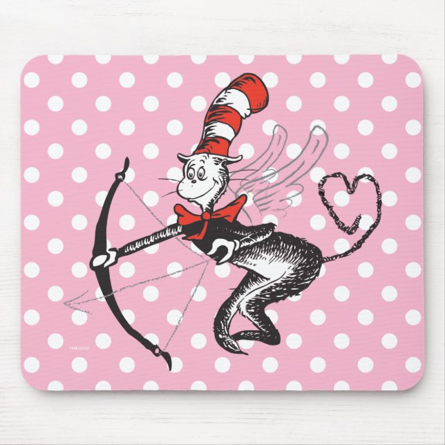 Mousepad Namorados Dr. Seuss | Gato no Cupido de Chapéu (Frente)