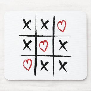 Mousepad Namorados Tic Tac Toe Hearts Day