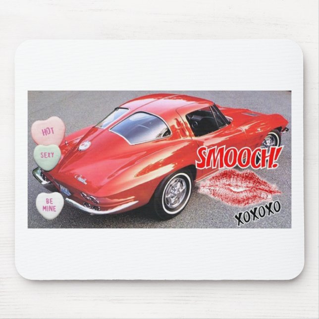 Mousepad Namorados Vermelho Dividir Janela Corvette Clássic (Frente)