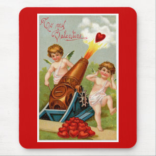 Mousepad Namorados Vintage com Canhão do Coração