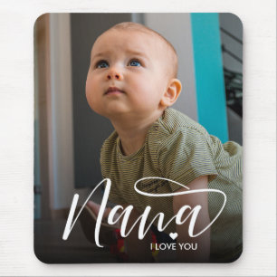 Mousepad Nana I Love You Typografia Photo