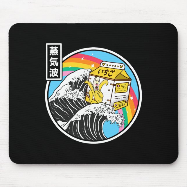 Mousepad Nana Milk Surfing Kanagawa Wave Kawaii Anime Vapor (Frente)