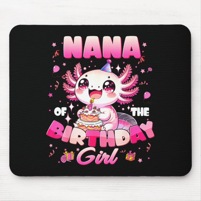 Mousepad Nana Of The Birthday Axolotl Family Matching Party (Frente)