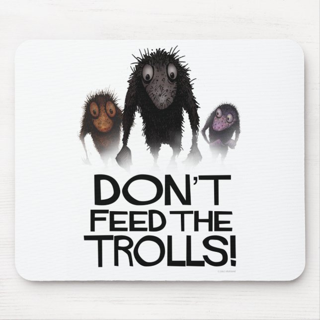 Mousepad Não alimente os troll! Computador engraçado (Frente)