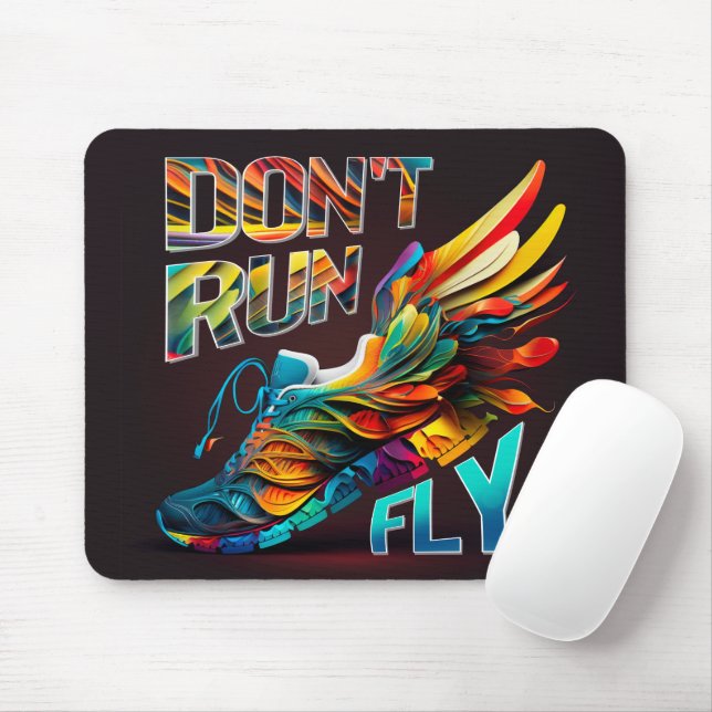 Mousepad Não corra, Fly | Neon Runcalçado (Com mouse)