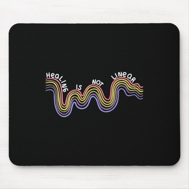 Mousepad Não é consciência mental linear Arco-Íris (Frente)