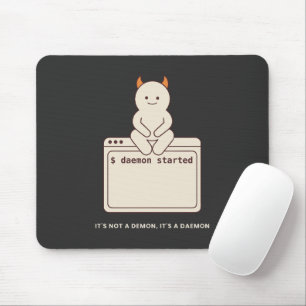 Mousepad Não é um Demônio é um Daemon Linux Preto Engraçado