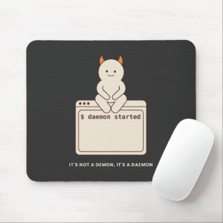 Mousepad Não é um Demônio é um Daemon Linux Preto Engraçado