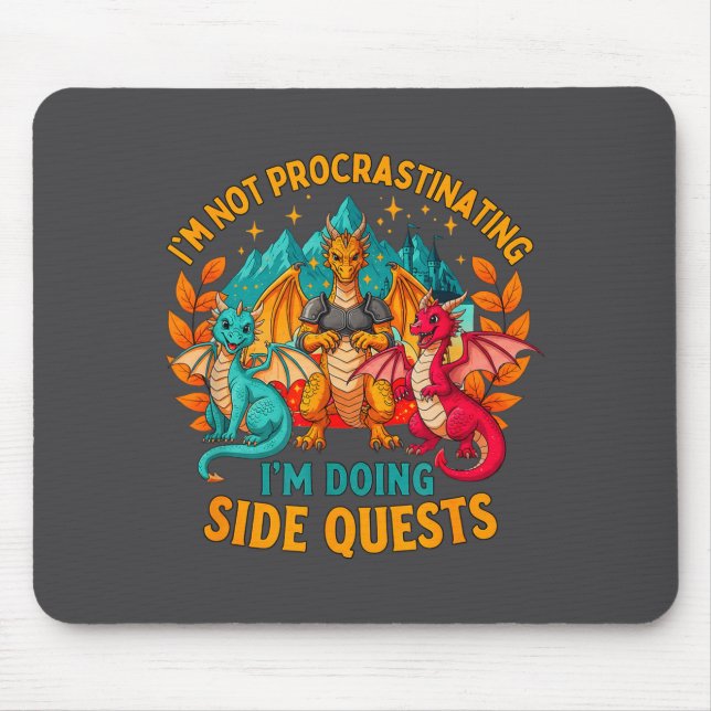 Mousepad Não Estou Procrastinando Estou Fazendo Missões Lat (Frente)