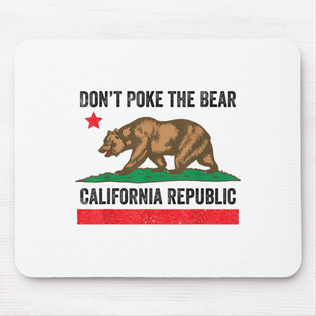 Mousepad Não faça cocô no urso na República da Califórnia (Frente)