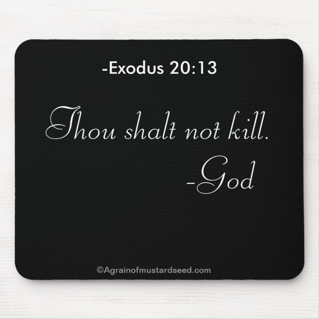 Mousepad Não matarás Citações Religiosas Cristãs (Frente)