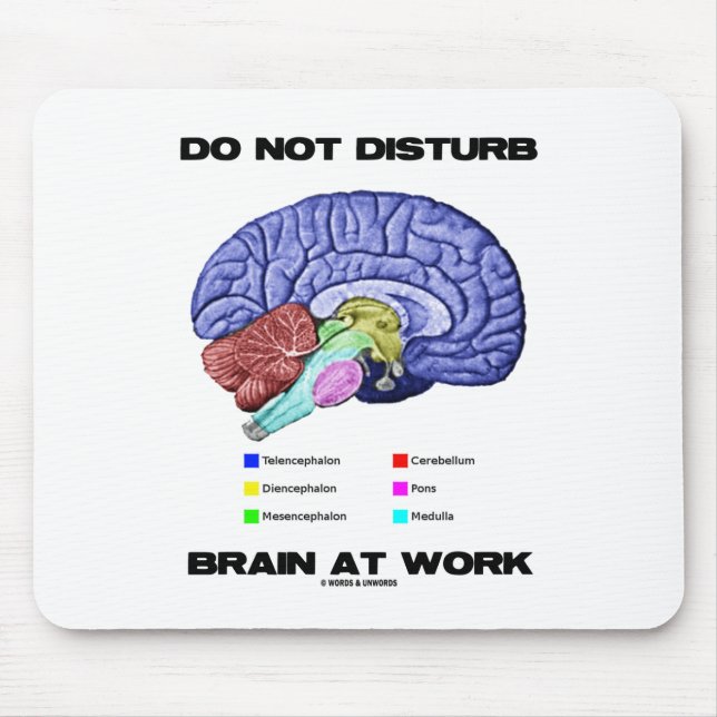 Mousepad Não perturbe o cérebro no trabalho (o humor (Frente)