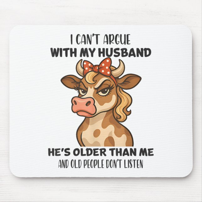 Mousepad Não posso falar com meu marido, esposa C de marido (Frente)