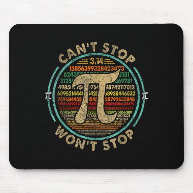 Mousepad Não Posso Parar Pi Não Vai Parar Matemática Dia Do (Frente)