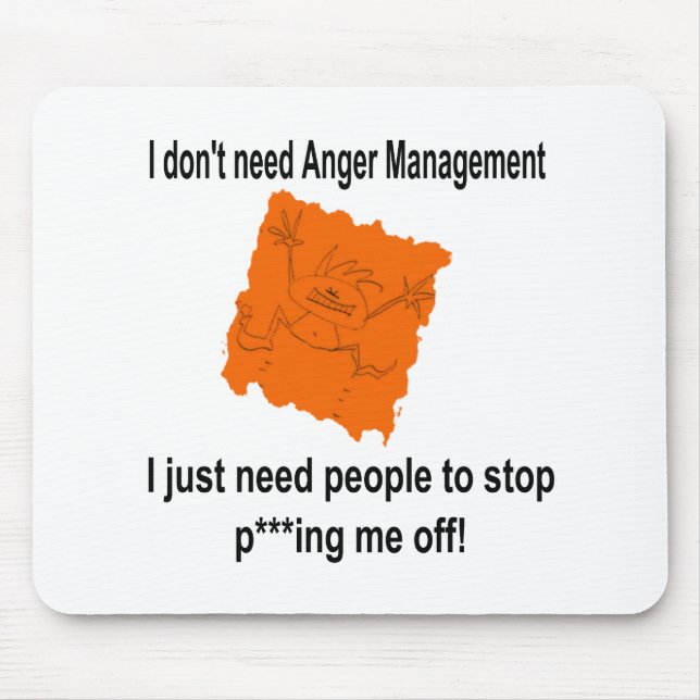 Mousepad Não preciso de gerenciamento de raiva (vermelho) (Frente)
