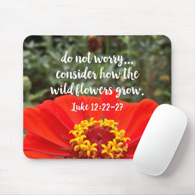 Mousepad Não Se Preocupe Com A Bíblia Cristã De Flores Selv (Com mouse)