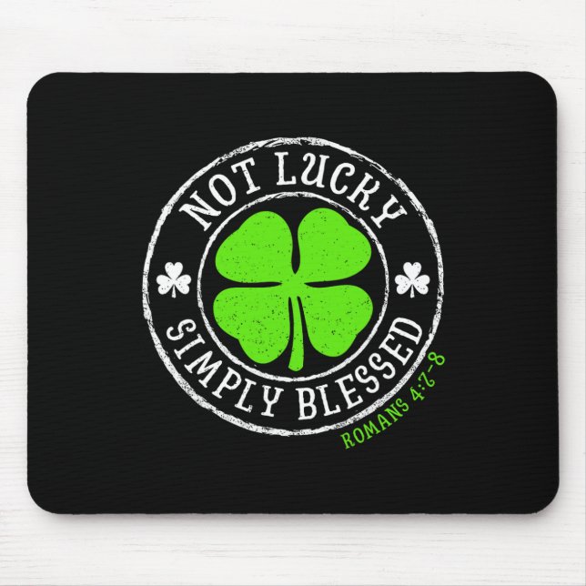 Mousepad Não sortudo Simplesmente Abençoado Dia de São Patr (Frente)