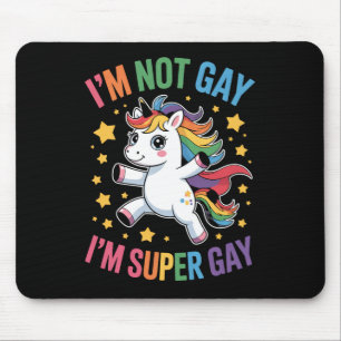 Mousepad Não Sou Gay Sou Super Gay Unicórnio Aliado do Orgu